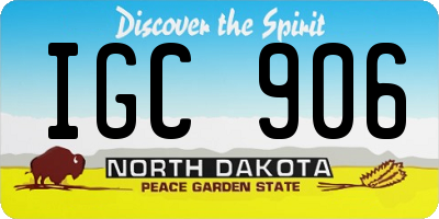 ND license plate IGC906