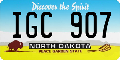 ND license plate IGC907