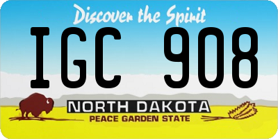 ND license plate IGC908