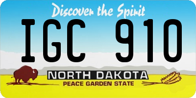 ND license plate IGC910
