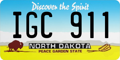 ND license plate IGC911