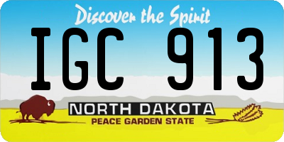 ND license plate IGC913