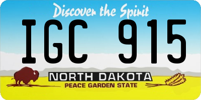 ND license plate IGC915