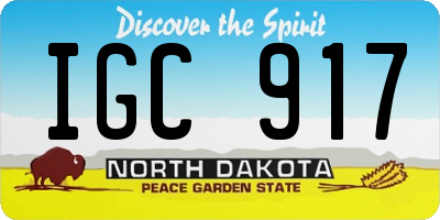 ND license plate IGC917