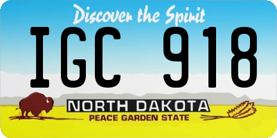 ND license plate IGC918