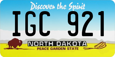 ND license plate IGC921