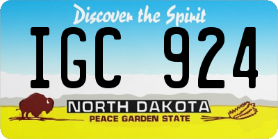 ND license plate IGC924