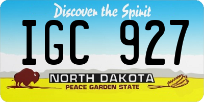 ND license plate IGC927