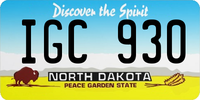 ND license plate IGC930