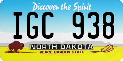 ND license plate IGC938