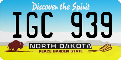 ND license plate IGC939