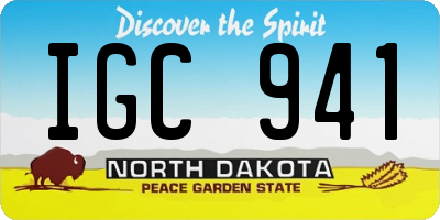 ND license plate IGC941
