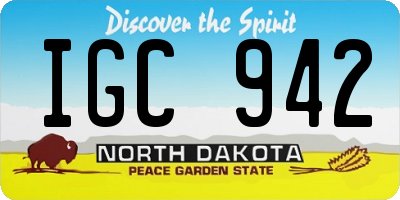 ND license plate IGC942