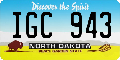 ND license plate IGC943