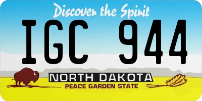 ND license plate IGC944