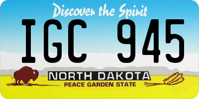 ND license plate IGC945