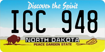 ND license plate IGC948