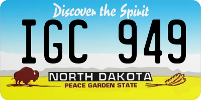 ND license plate IGC949