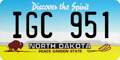 ND license plate IGC951
