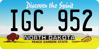 ND license plate IGC952