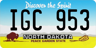 ND license plate IGC953