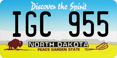 ND license plate IGC955