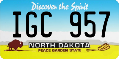 ND license plate IGC957