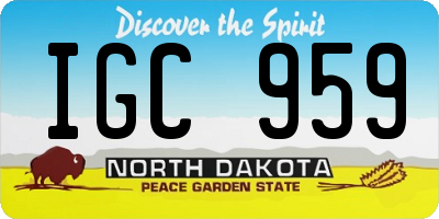 ND license plate IGC959