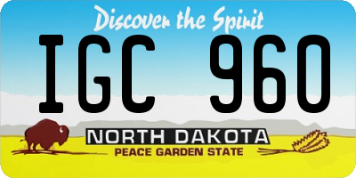 ND license plate IGC960