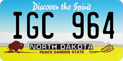 ND license plate IGC964