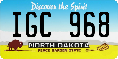 ND license plate IGC968