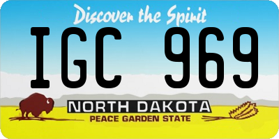 ND license plate IGC969
