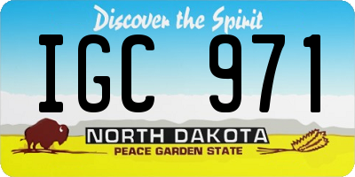 ND license plate IGC971