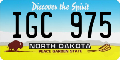ND license plate IGC975