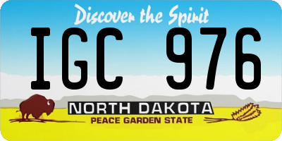 ND license plate IGC976