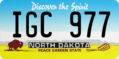 ND license plate IGC977