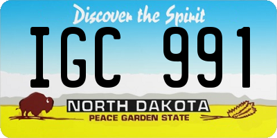 ND license plate IGC991