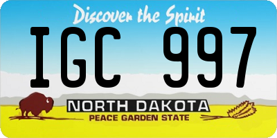 ND license plate IGC997