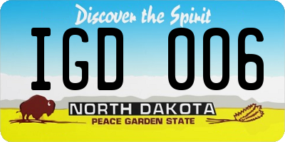 ND license plate IGD006