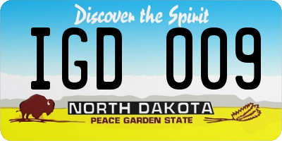 ND license plate IGD009
