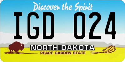 ND license plate IGD024
