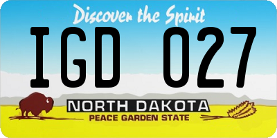 ND license plate IGD027