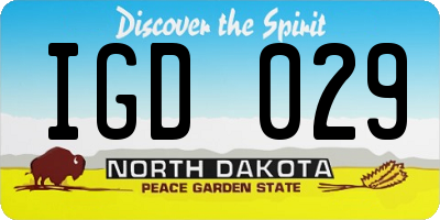 ND license plate IGD029