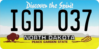 ND license plate IGD037