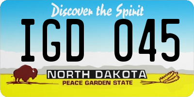 ND license plate IGD045