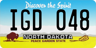 ND license plate IGD048