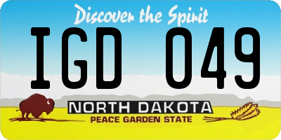 ND license plate IGD049