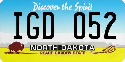 ND license plate IGD052