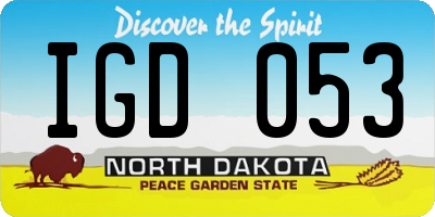 ND license plate IGD053