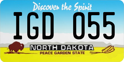 ND license plate IGD055